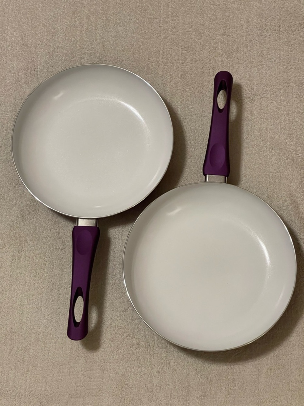 Healthy Living Ceramic Frying Pans (Set of 2) - Purple - Picture 3 of 4
